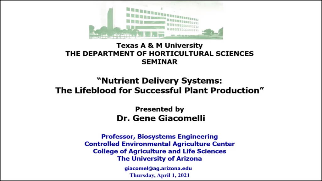 Nutrient Delivery Systems - The Lifeblood for Successful Plant Production