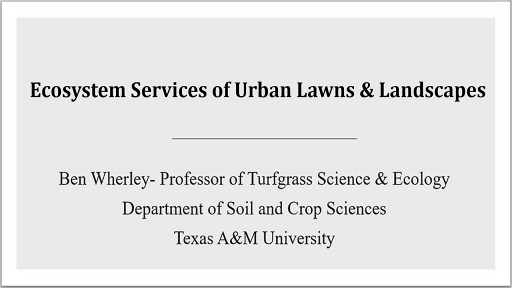 Ecosystem Services of Urban Lawns and Landscapes