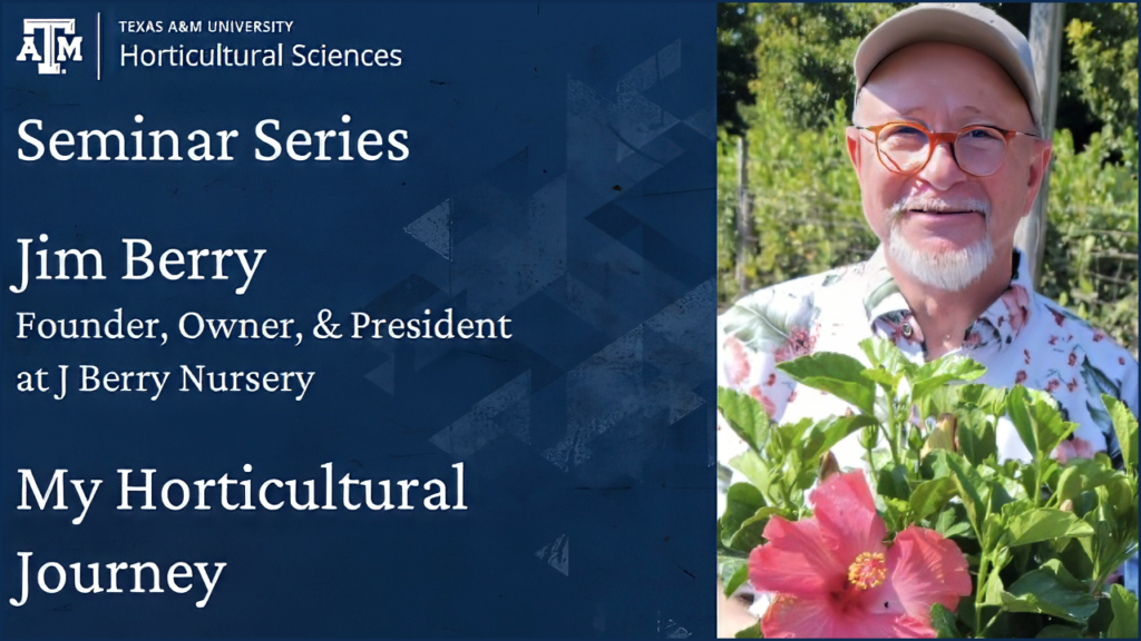 Jim Berry: My Horticultural Journey presentation title slide