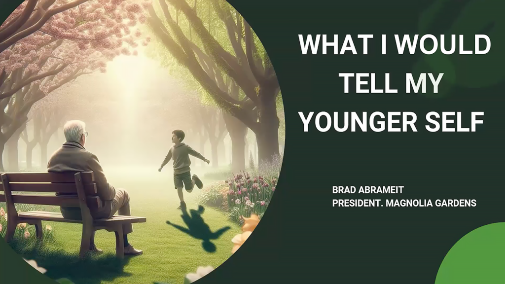 Title slide for Brad Abrameit's seminar, "What I would tell my younger self"